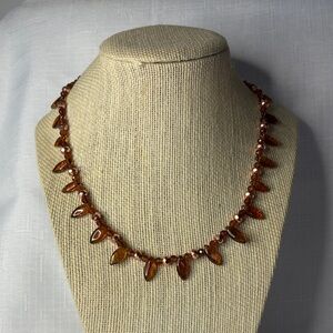 Handcrafted Rare Natural Hessonite Garnet Necklace
